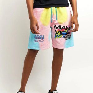 Miami Vice X Reason Limited Edition Tie Dye Shorts Pink Blue